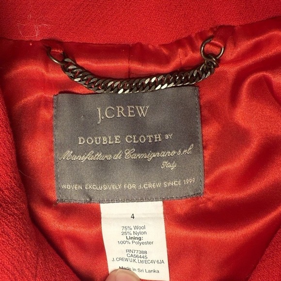 J.Crew Double Cloth By Manifaturra De Carmignano Button Up Coat Peacock Red Sz 4 - Picture 10 of 16